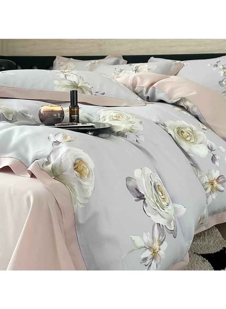 DUOMA HOME,Light Luxury Tencel duvet cover set  , high quality king size ,with duvet cover 220*240cm, new model,4pcs set