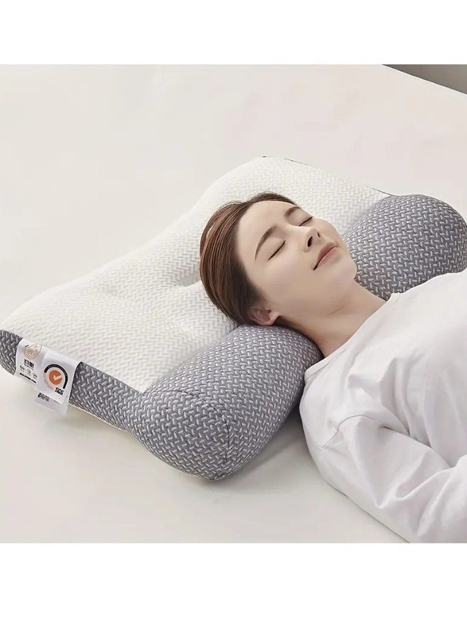 Japanese Cervical Support Pillow with Comfort Zones Latch White Gray