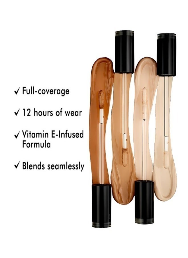 Milani Conceal + Perfect Longwear Concealer in 130 Light Beige– Full Coverage, Lightweight Formula, 16-Hour Wear, Hydrating and Crease-Proof for Flawless Skin, 0.17 fl oz