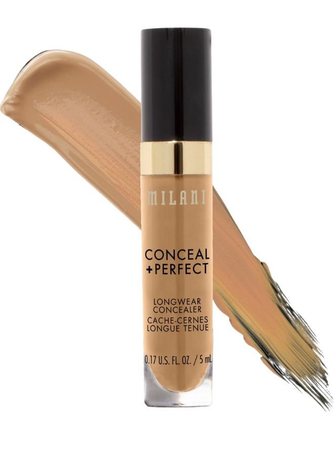 Milani Conceal + Perfect Longwear Concealer in 145 Warm Beig – Full Coverage, Lightweight Formula, 16-Hour Wear, Hydrating and Crease-Proof for Flawless Skin, 0.17 fl oz