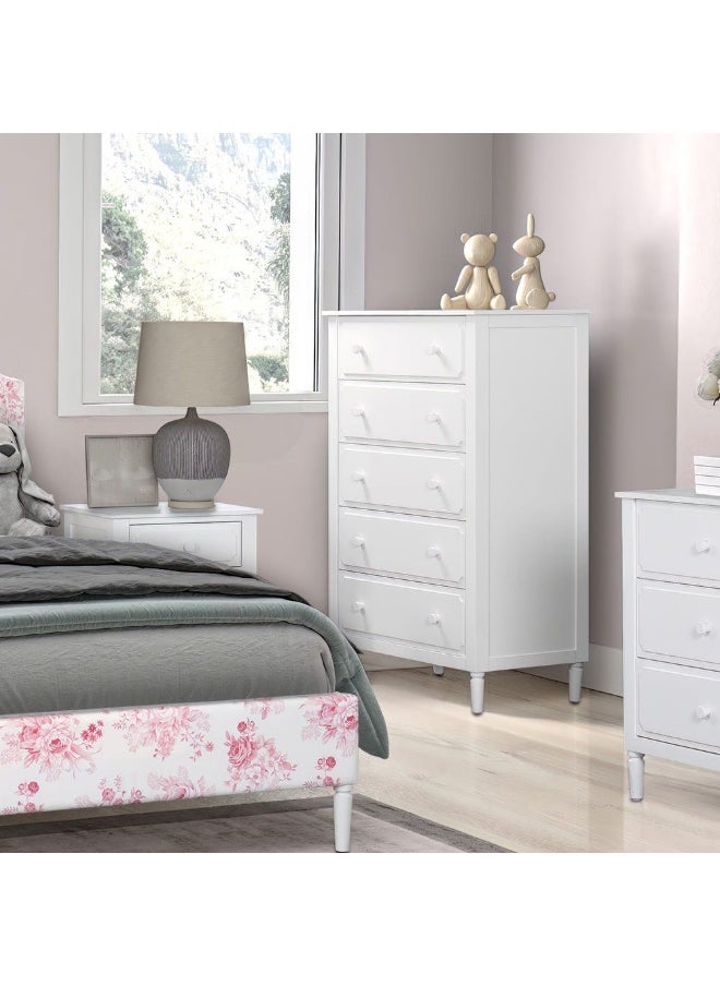 Floral Chest Of Drawers, White