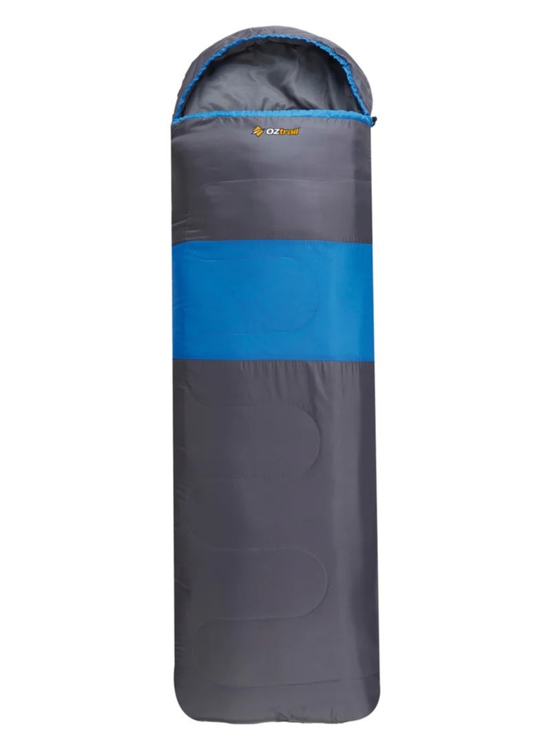 Kennedy Hooded Sleeping Bag +15°C - Comfortable, Lightweight Sleeping Bag for 3-Season Camping, Hiking, and Outdoor Adventures