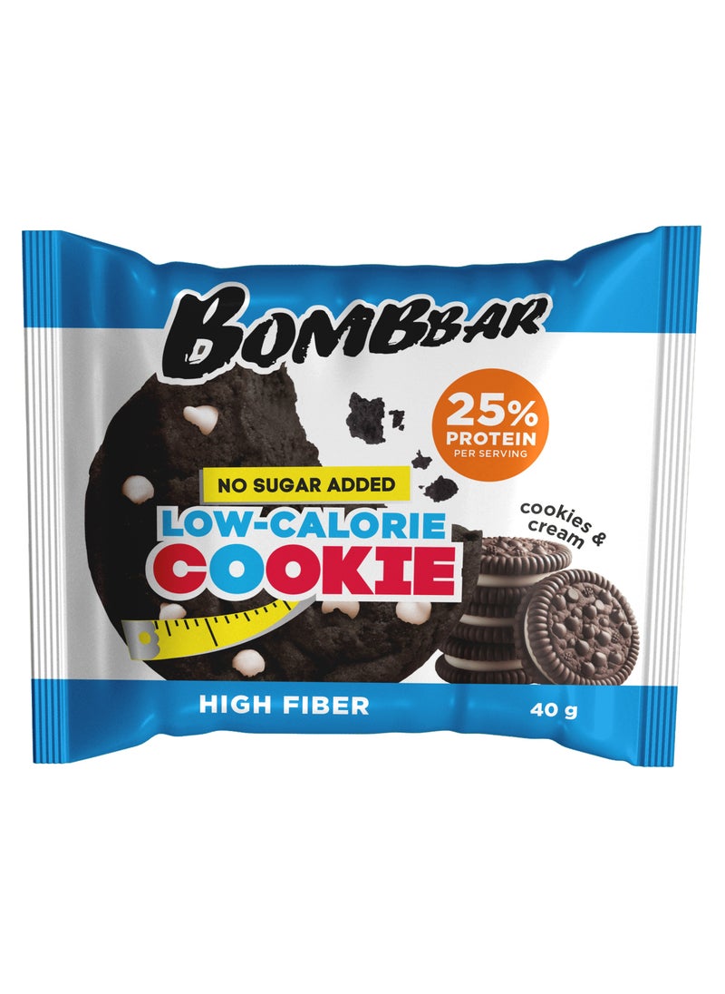 Low Calorie Protein Cookie Cookies & Cream Flavor High Fiber and No Sugar Added 12x40g