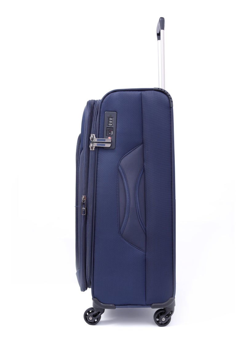Polyester Soft Trolley Luggage 3 Pcs Set- Navy