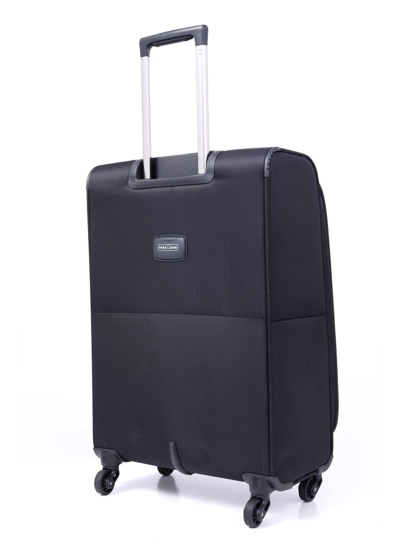 Polyester Soft Trolley Luggage 3 Pcs Set- Black