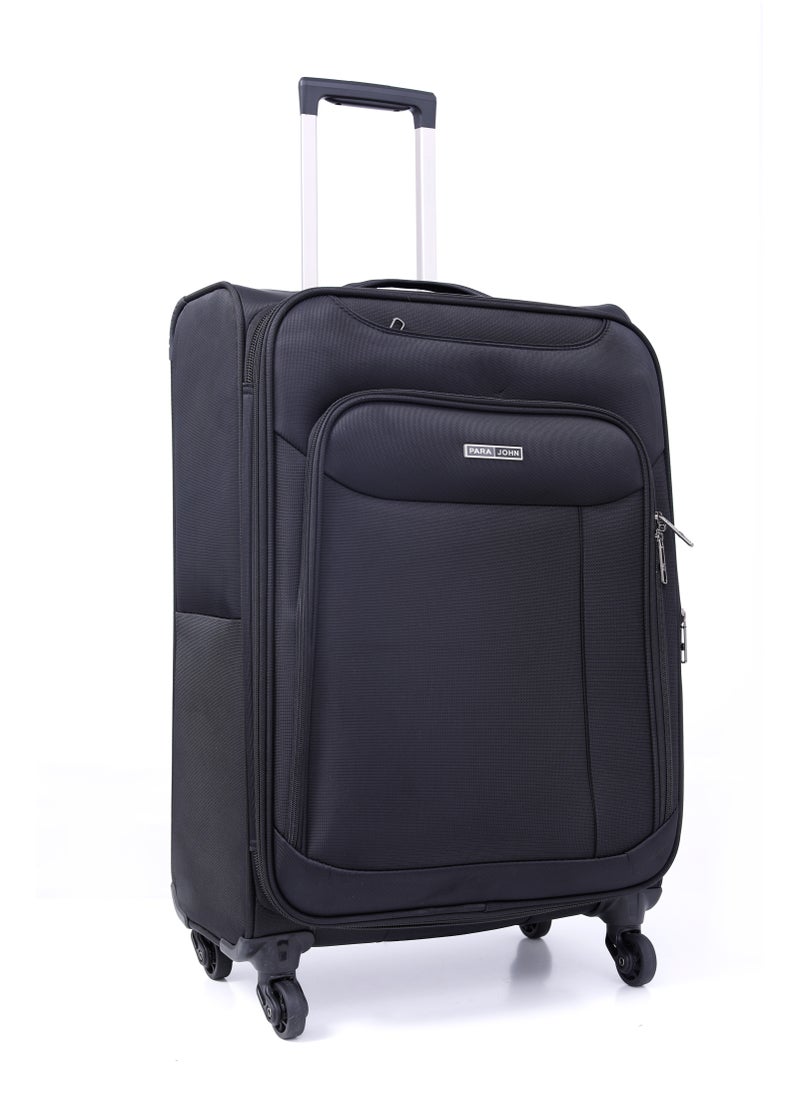 Polyester Soft Trolley Luggage 3 Pcs Set- Black