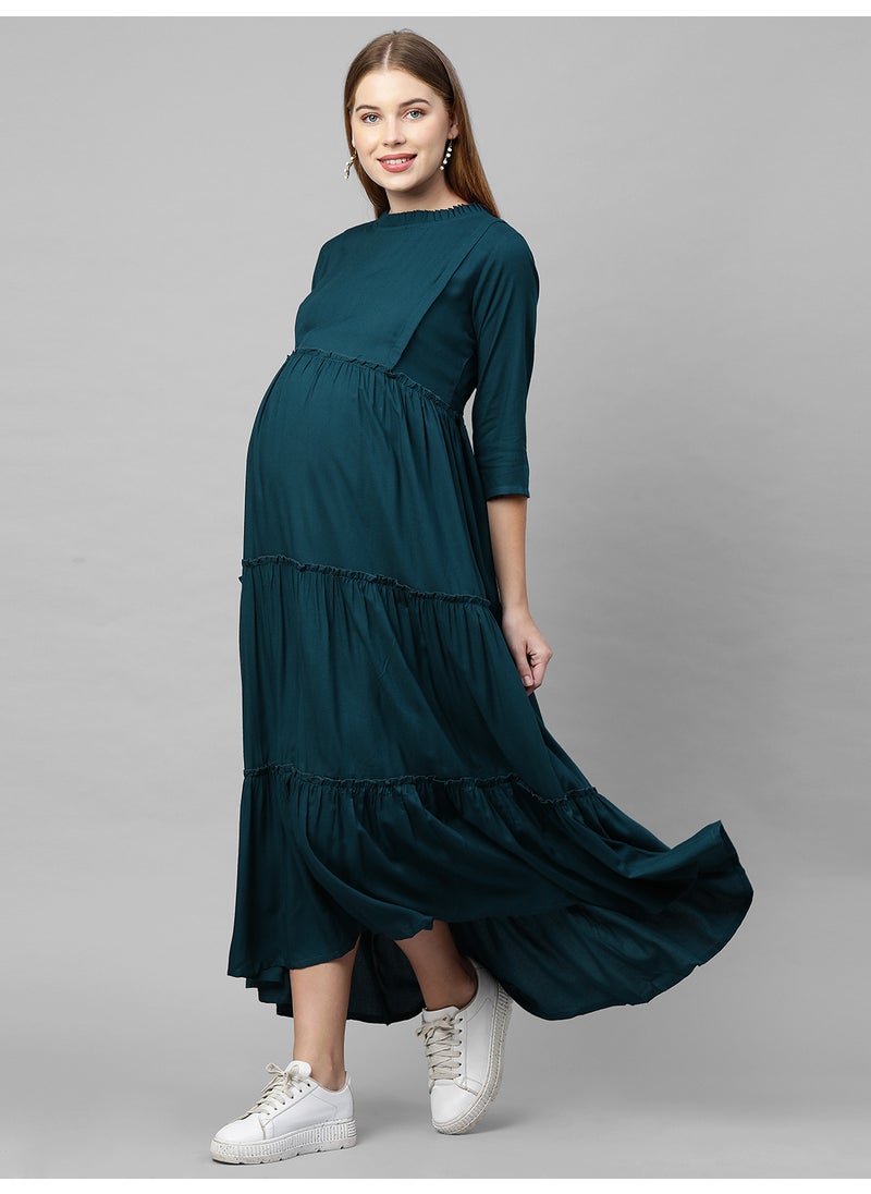 TUMMY Women's Rayon Maternity & Nursing Dress