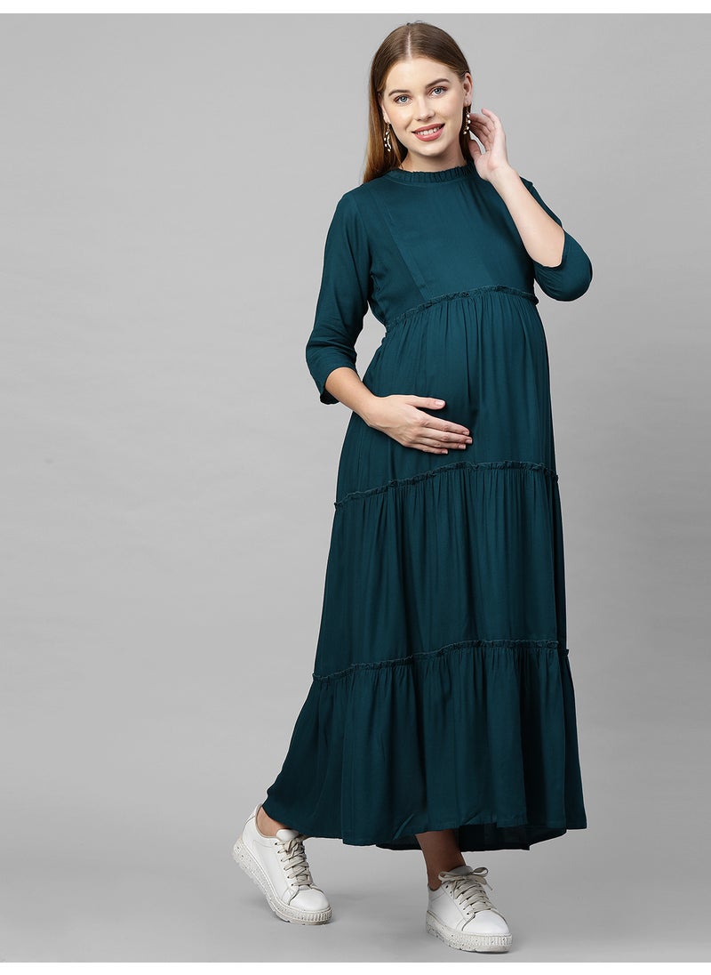 TUMMY Women's Rayon Maternity & Nursing Dress