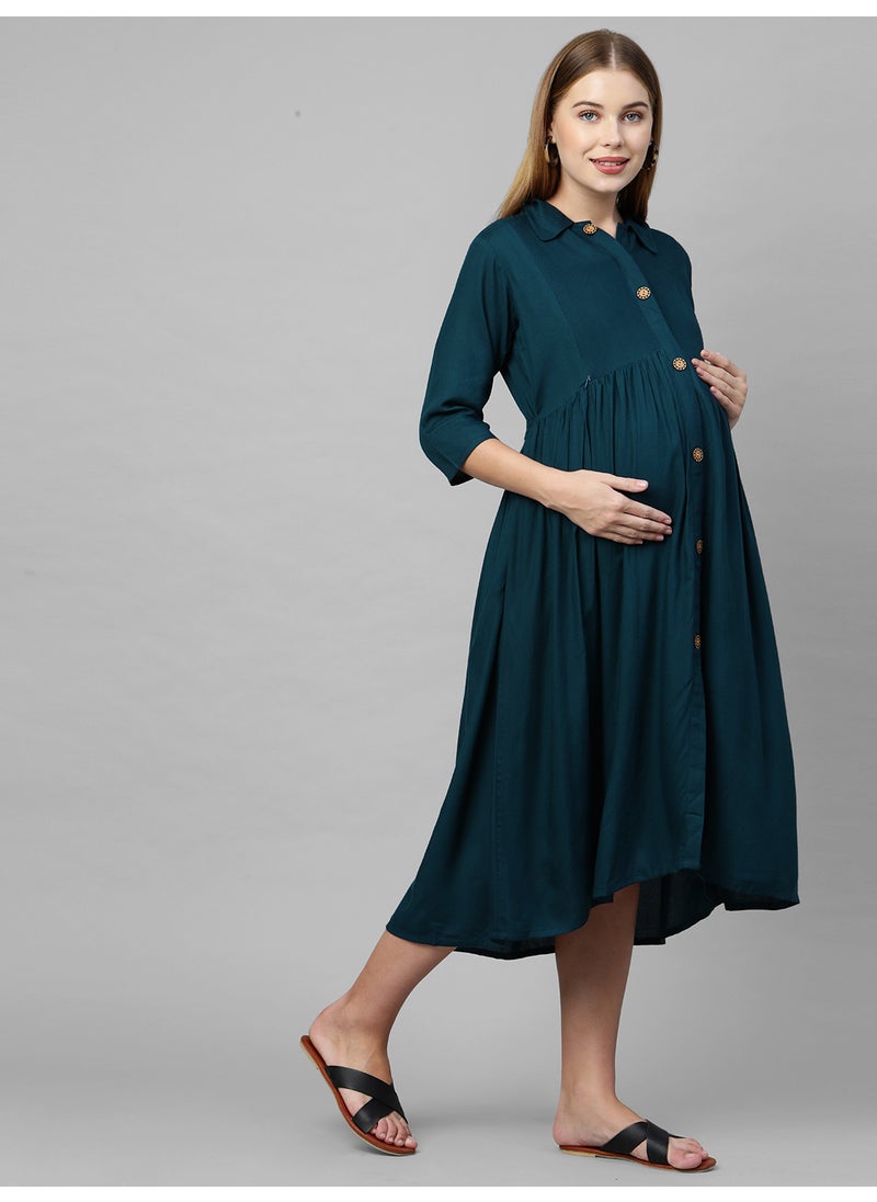 TUMMY Women's Rayon Maternity & Nursing Dress