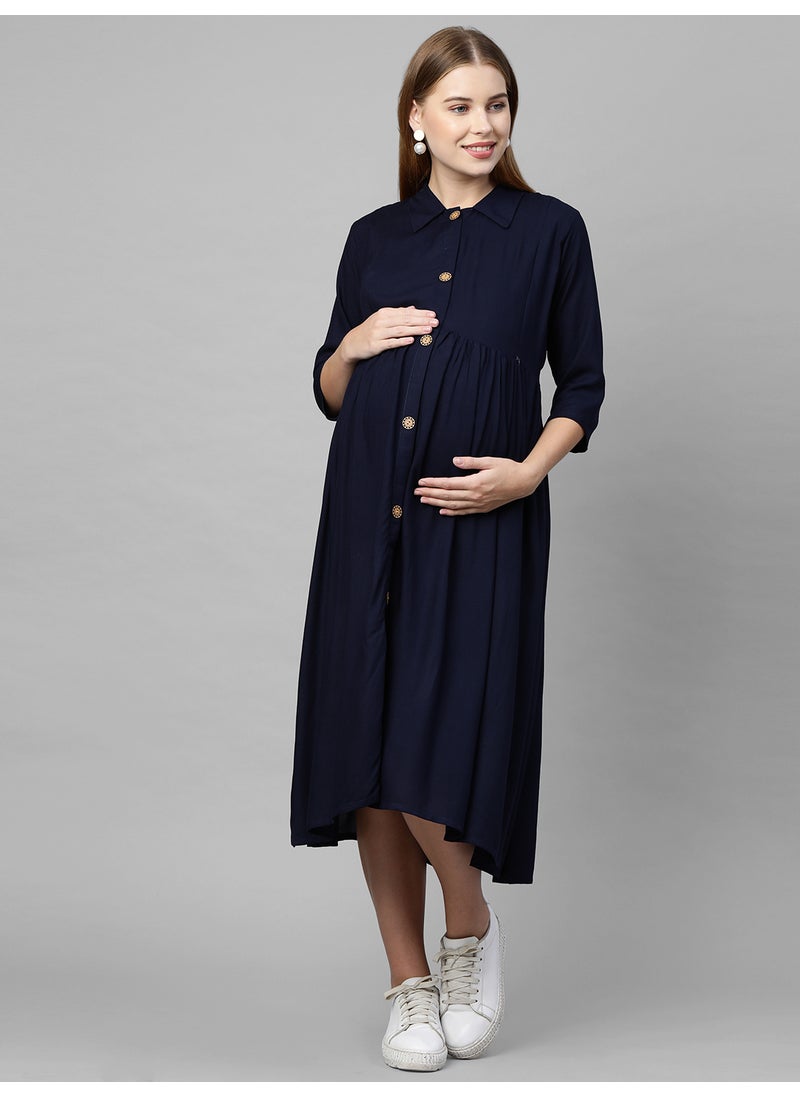 TUMMY Women's Rayon Maternity & Nursing Dress