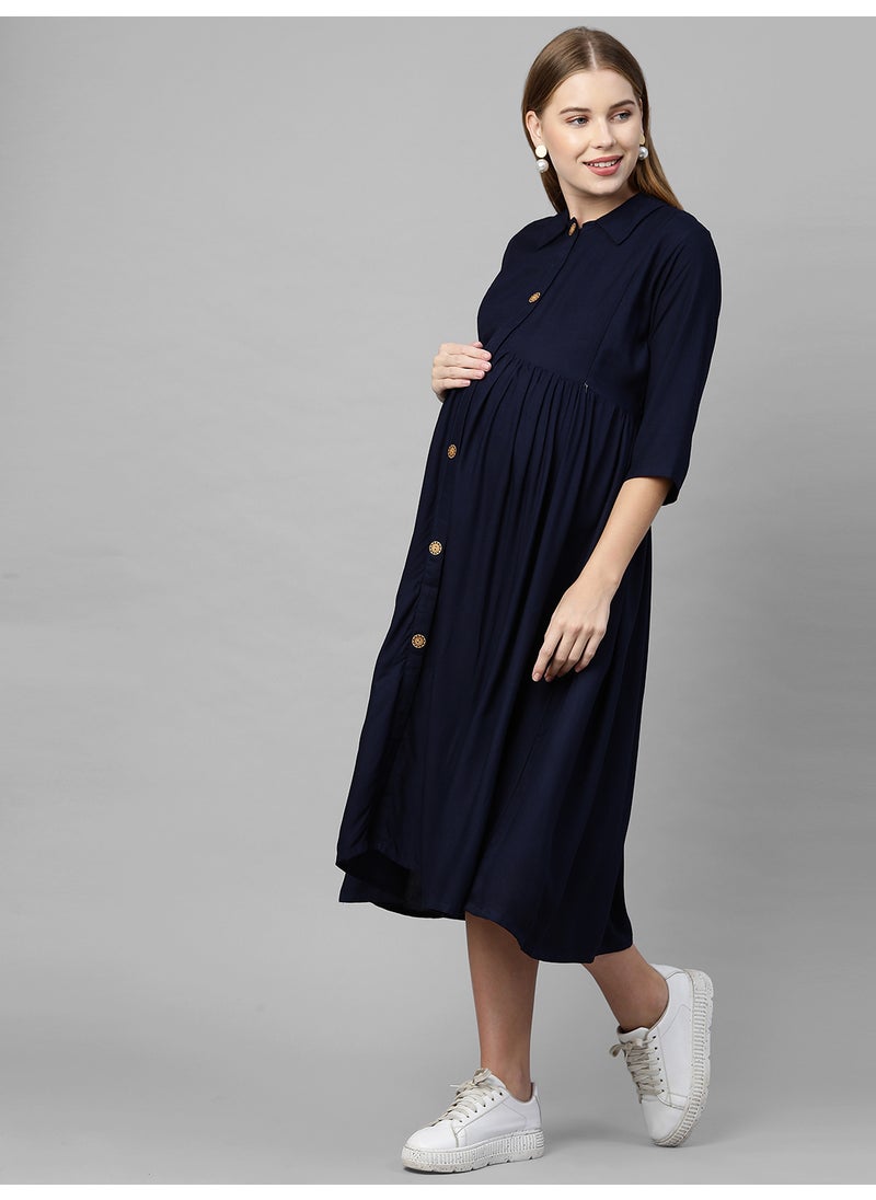 TUMMY Women's Rayon Maternity & Nursing Dress