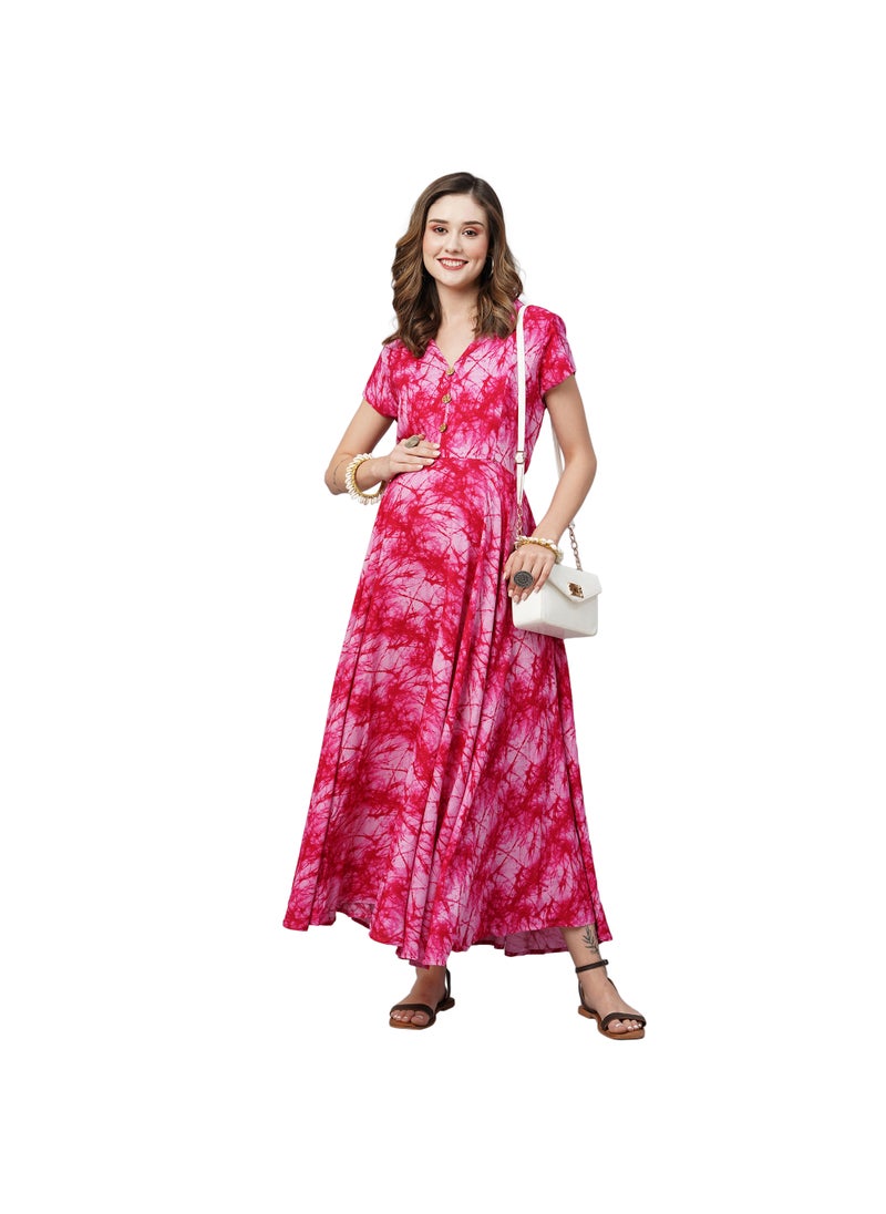 TUMMY Women's Rayon Maternity & Nursing Dress