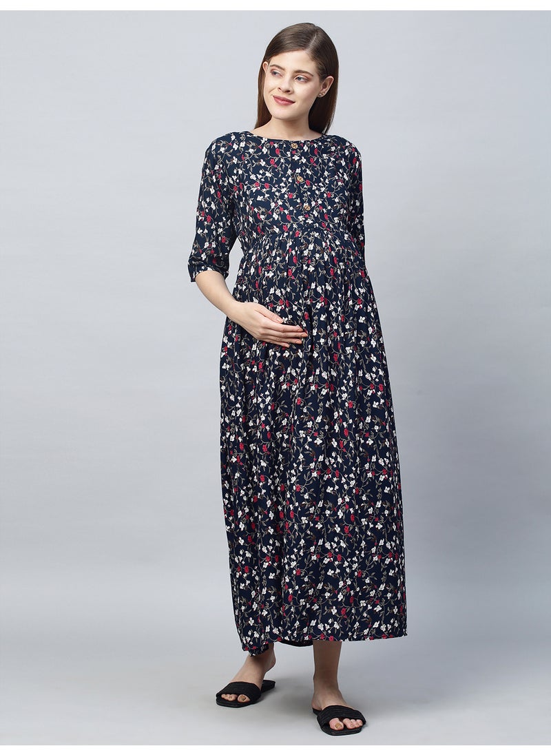 TUMMY Women's Rayon Maternity & Nursing Dress