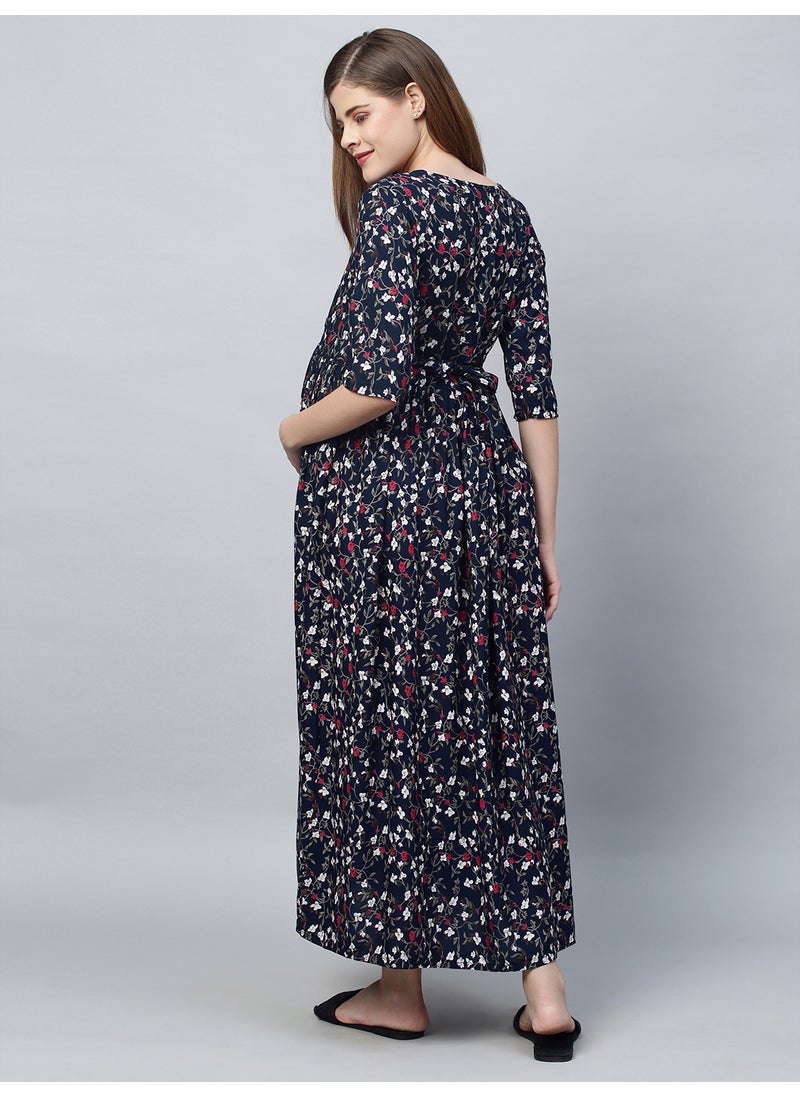 TUMMY Women's Rayon Maternity & Nursing Dress