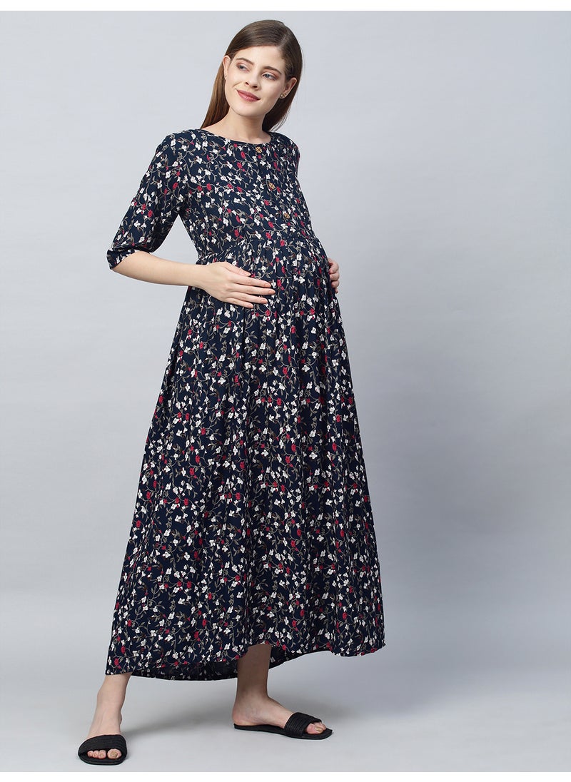 TUMMY Women's Rayon Maternity & Nursing Dress