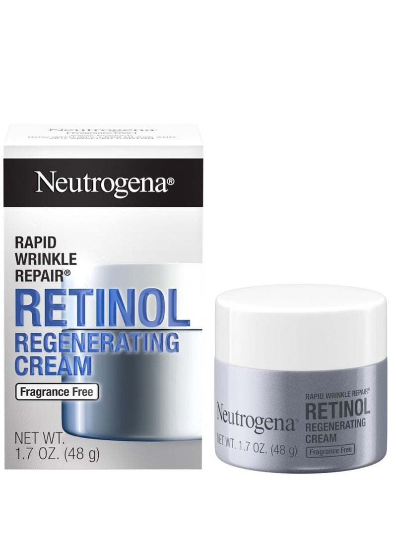 Retinol Face Moisturizer, Rapid Wrinkle Repair, Fragrance Free, Daily Anti-Aging Face Cream with Retinol & Hyaluronic Acid to Fight Fine Lines, Wrinkles, & Dark Spots, 1.7 oz - Packaging may vary 1.7 ozounce