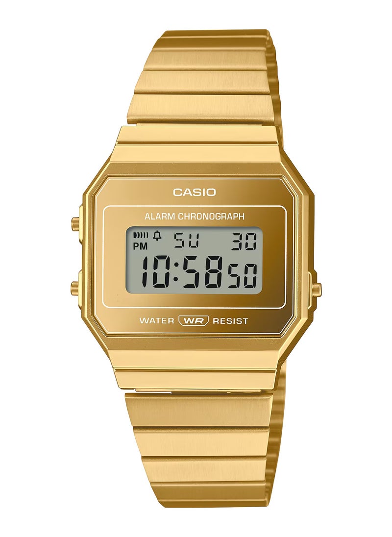 Digital Gold Stainless Steel Unisex Watch A700WEVG-9A