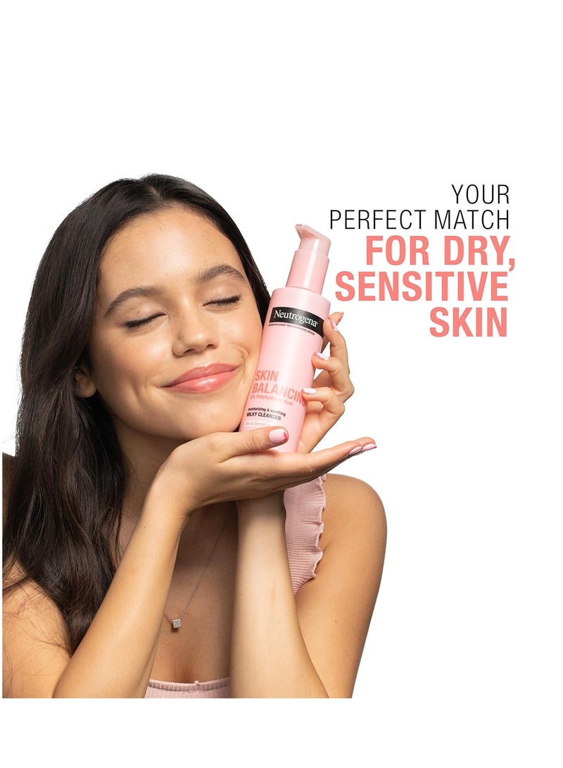 Skin Balancing Milky Cleanser with 2% Polyhydroxy Acid (PHA), Soothing & Moisturizing Face Wash for Dry & Sensitive Skin, Paraben-Free, Soap-Free, Sulfate-Free 6.3 fl ozFluid Ounce