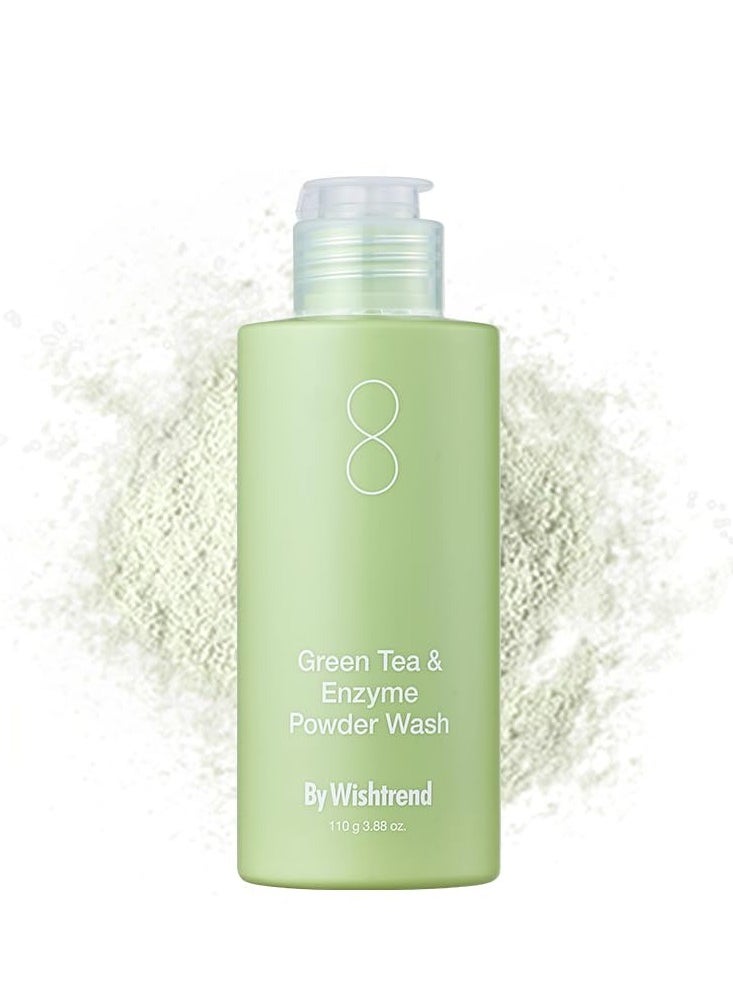 BY WISHTREND] Green Tea & Enzyme Powder Face Wash, All-in-one, Hydrating daily facial cleanser and Gentle exfoliator for pores and blackheads (3.88 Ounce (Pack of 1))