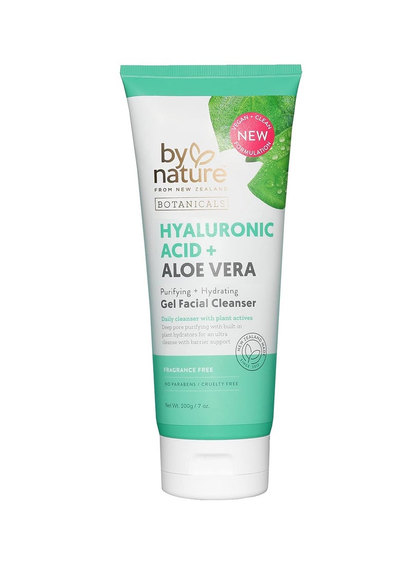 By Nature Hyaluronic Acid + Aloe Vera Facial Cleanser to Hydrate & Brighten Your Skin - Skincare from New Zealand - Premium Face Cleanser - 7oz
