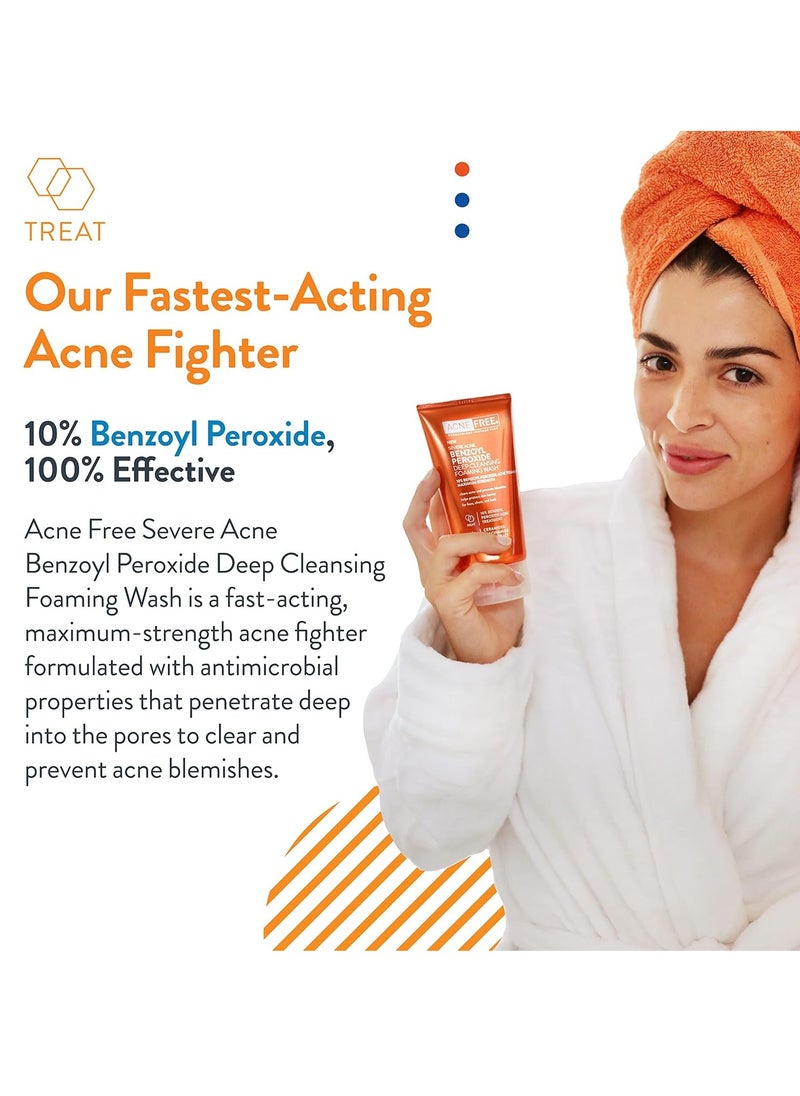 AcneFree Severe Acne 10% Benzoyl Peroxide Foaming Cleansing Wash, 5 Ounce