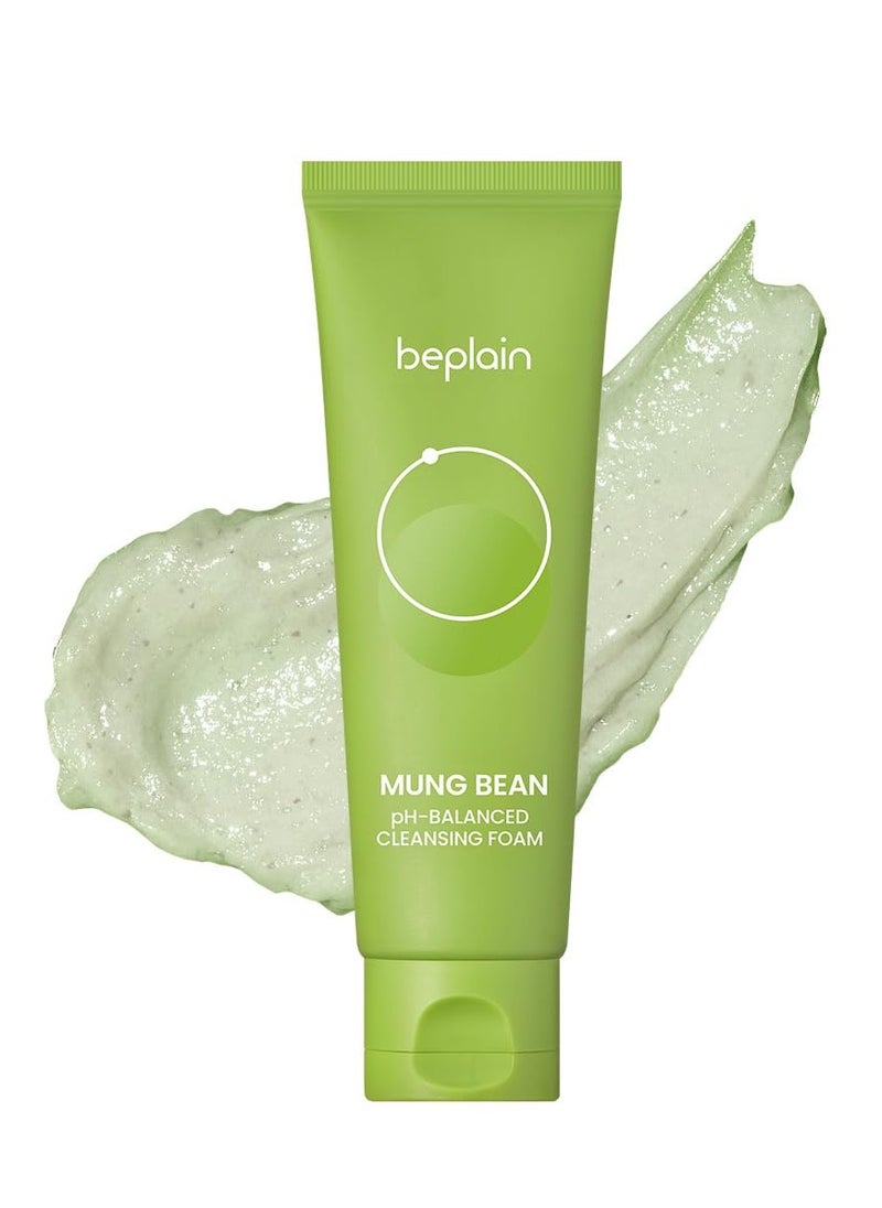 beplain Mung Bean pH-Balanced Cleansing Foam | Hydrating & Gentle Face Clenser for All Skin Types | Makeup Remover | Korean Skin Care | Fragrance-Free | Non-comedogenic tested (2.7fl.oz/80ml)