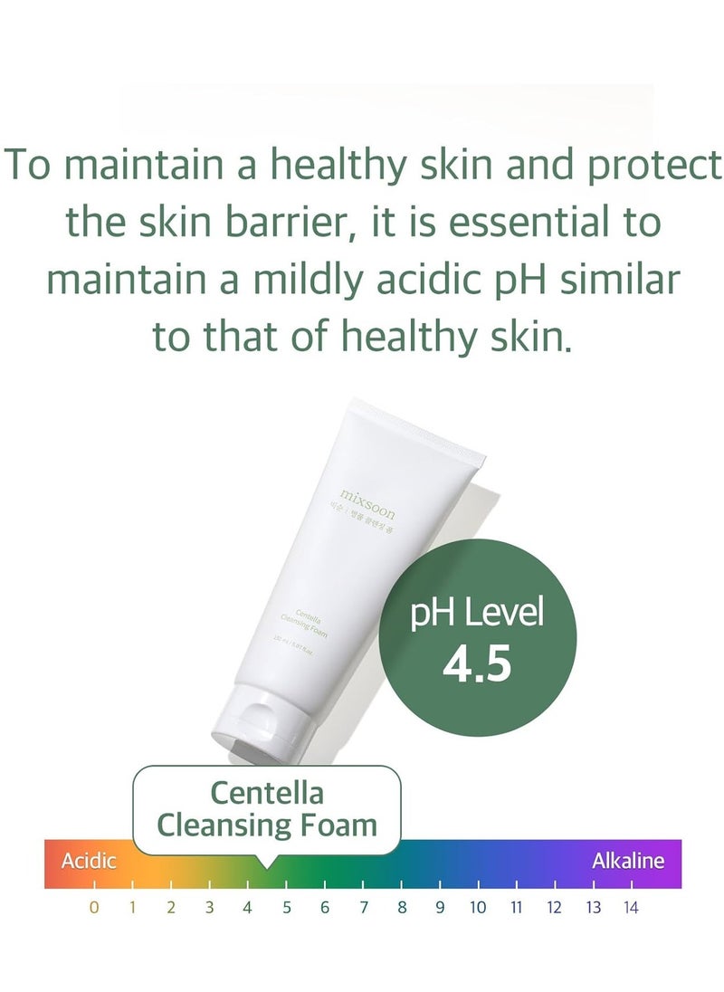 mixsoon Centella Cleansing Foam 5.07 fl oz/ 150ml,Low pH cleansing foam for soothing and moisturization