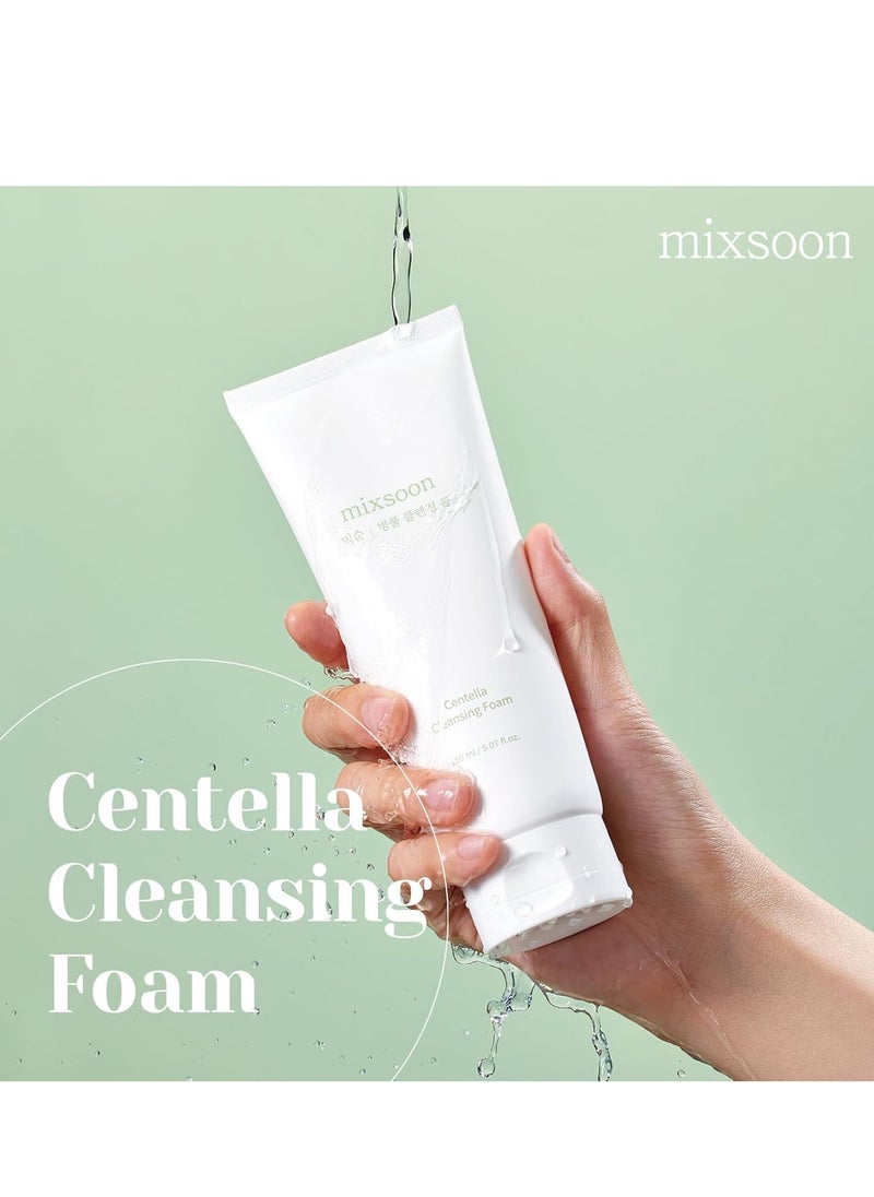 mixsoon Centella Cleansing Foam 5.07 fl oz/ 150ml,Low pH cleansing foam for soothing and moisturization