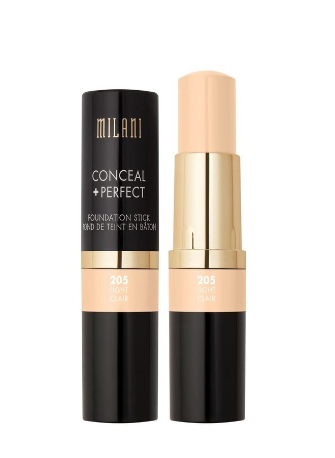 Milani Conceal + Perfect Foundation Stick - 205 Light Clair (0.46 Ounce) Vegan, Cruelty-Free Cream Foundation - Cover Under-Eye Circles, Blemishes & Skin Discoloration for a Flawless Finish