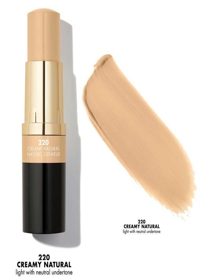 Milani Conceal + Perfect Foundation Stick - 220 Creamy Natural (0.46 Ounce) Vegan, Cruelty-Free Cream Foundation - Cover Under-Eye Circles, Blemishes & Skin Discoloration for a Flawless Finish