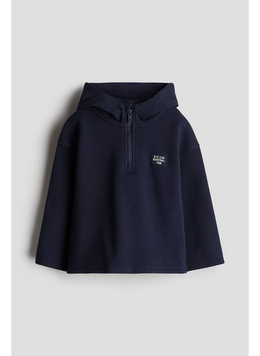 Zip-Top Piqué Hoodie