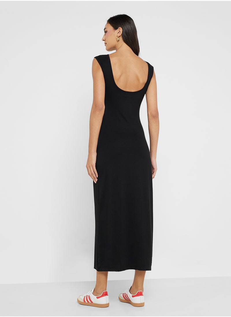 Sleeveless Bodycon Knitted Maxi Dress