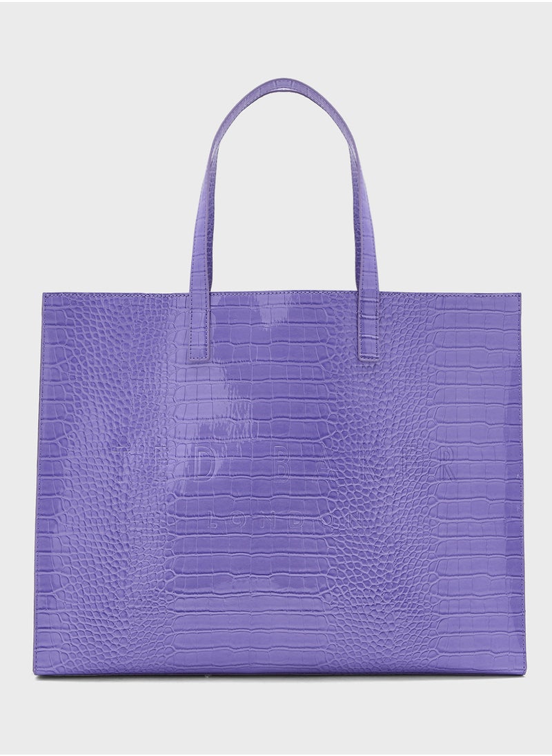 Wxb-Allicon-Croc Effect Extra Large Icon Tote