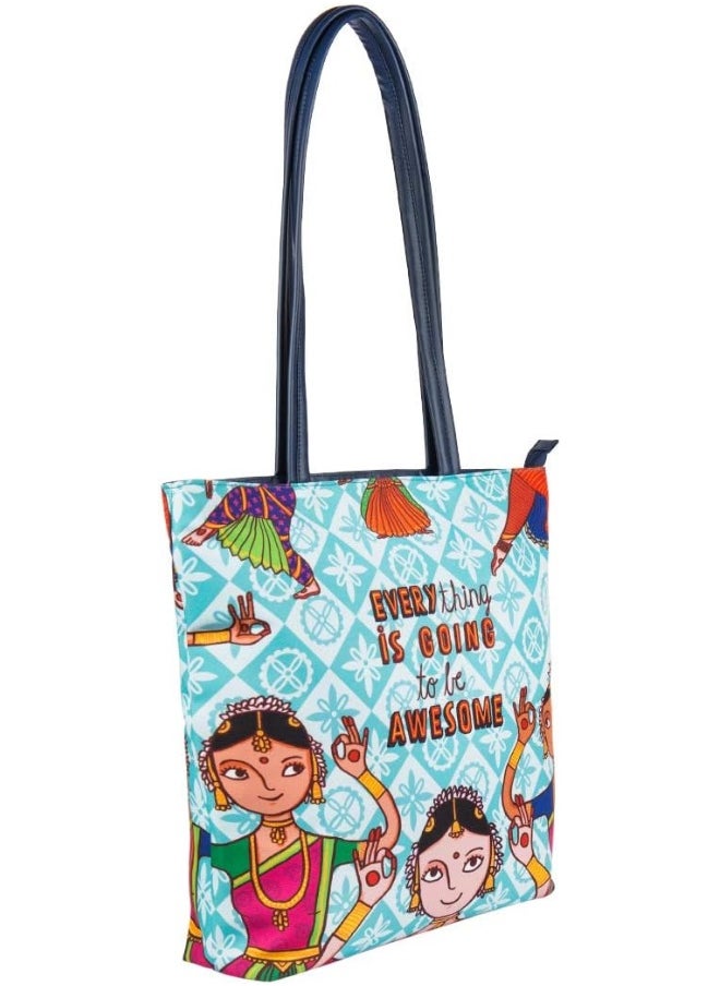 Chumbak Dance Vibes Tote Bag - Teal