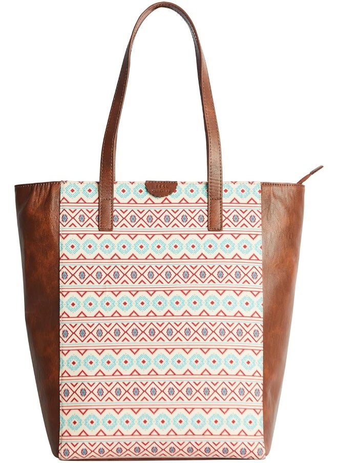 TEAL BY CHUMBAK Mercado Aztec Women's Tote, Red