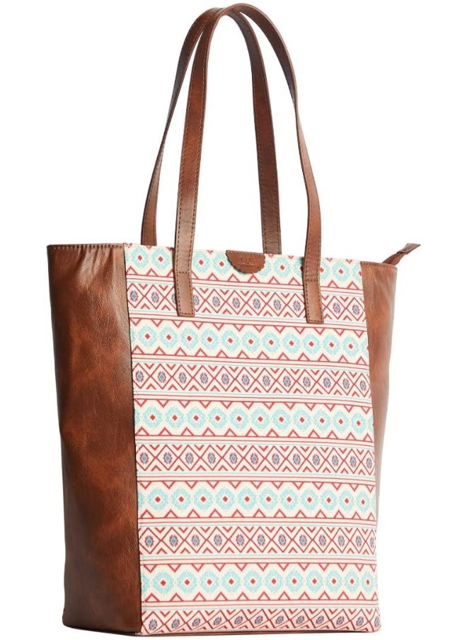 TEAL BY CHUMBAK Mercado Aztec Women's Tote, Red