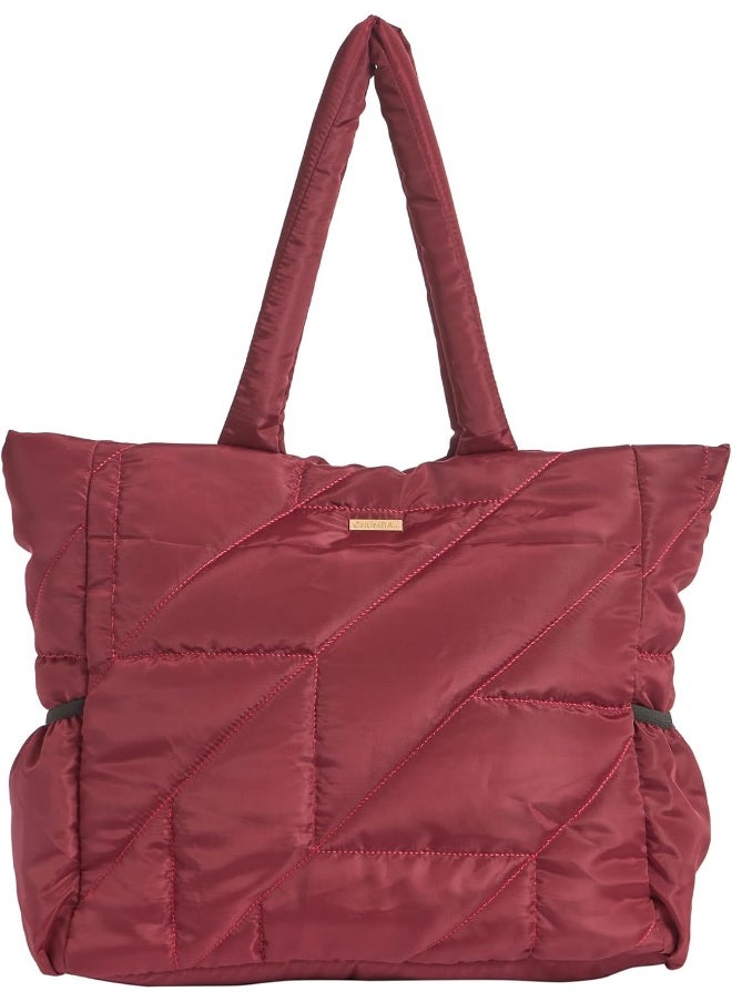 Chumbak Quilted Puffer Tote - Maroon | Tote Bags for Women Quilted Tote Handle Large Capacity | Hobo Quilted Padding Tote Bag