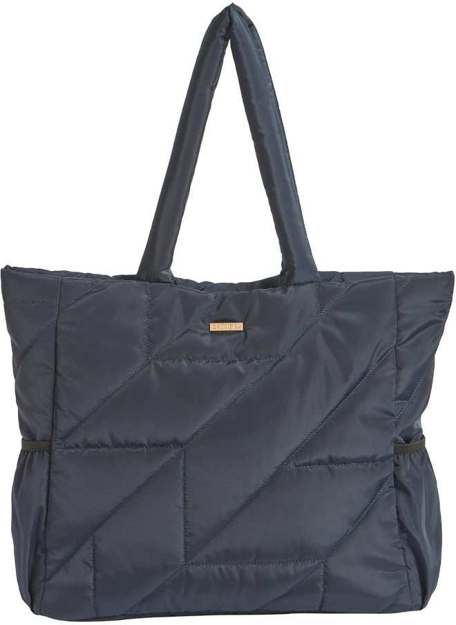 Chumbak Quilted Puffer Tote - Navy | Tote Bags for Women Quilted Tote Handle Large Capacity | Hobo Quilted Padding Tote Bag