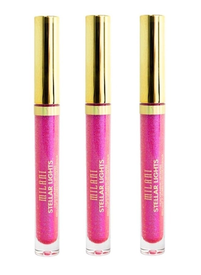 Milani Stellar Lights Holographic Lip Gloss # 05 Fluorescent Fuchsia – High-Shine, Multi-Dimensional Finish | Lightweight, Non-Sticky Formula | 6ml