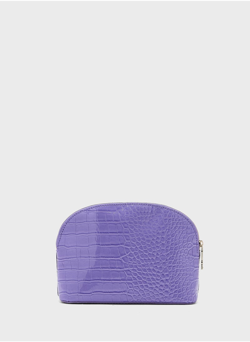 Wxg-Crocala-Croc Effect Cosmetic Bags