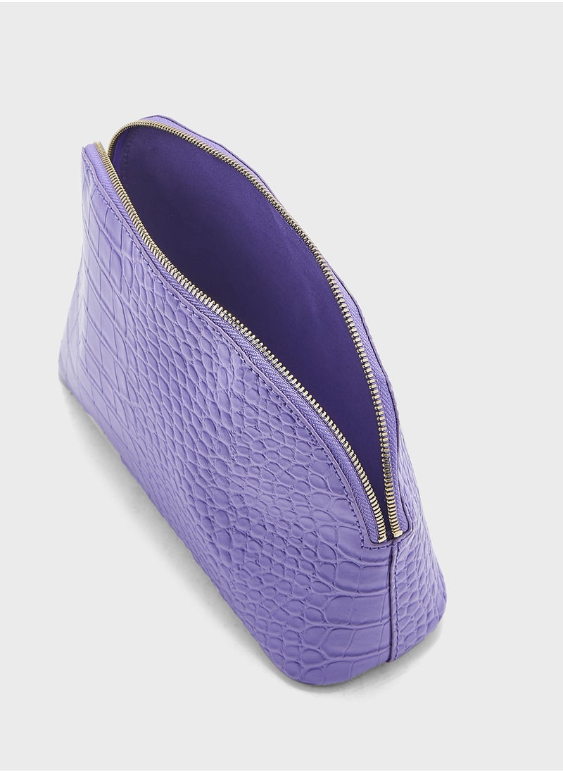Wxg-Crocala-Croc Effect Cosmetic Bags