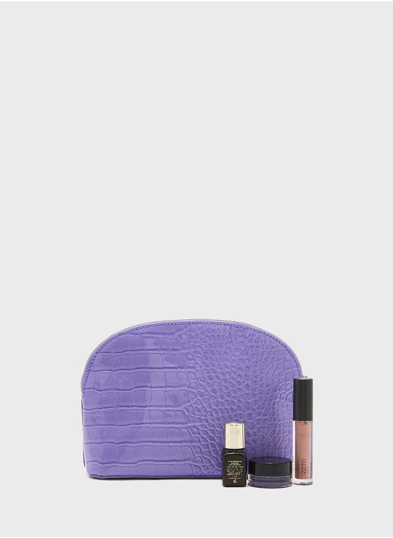 Wxg-Crocala-Croc Effect Cosmetic Bags