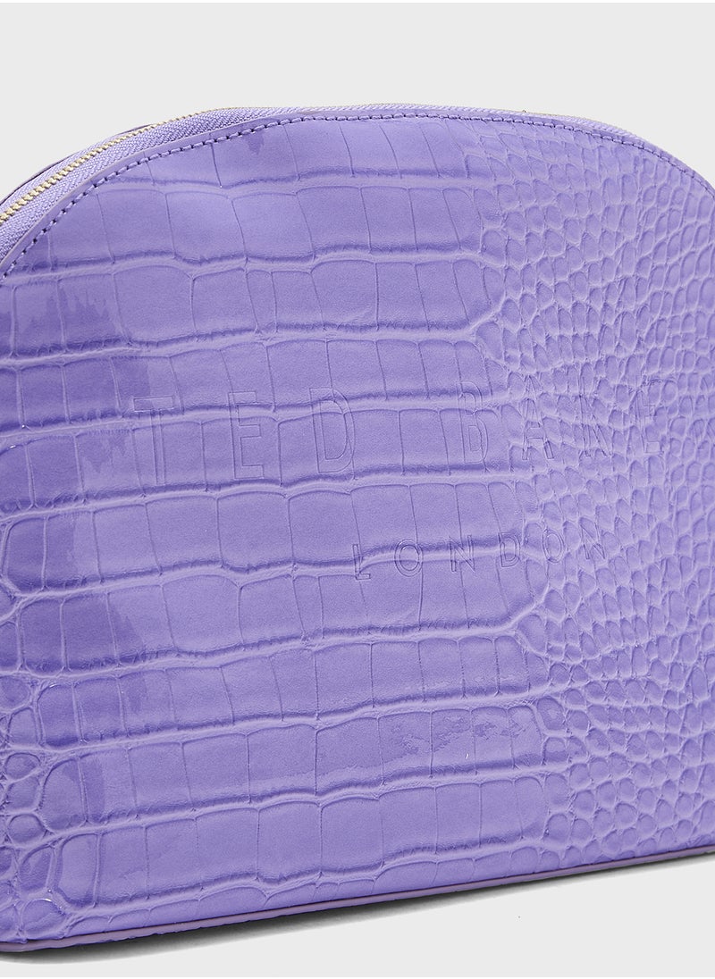Wxg-Crocana-Croc Effect Cosmetic Bags