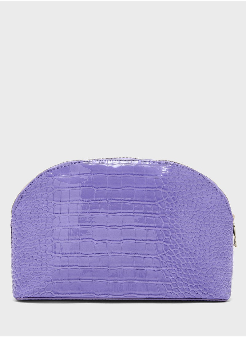 Wxg-Crocana-Croc Effect Cosmetic Bags
