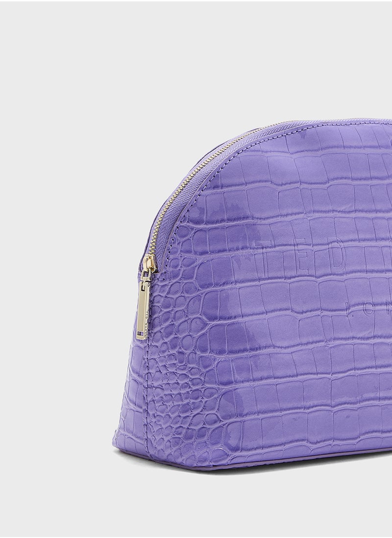 Wxg-Crocana-Croc Effect Cosmetic Bags