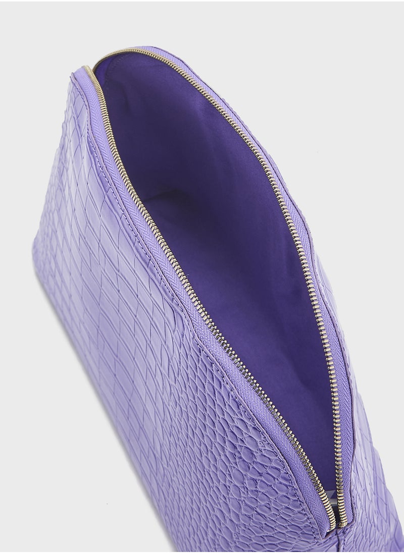 Wxg-Crocana-Croc Effect Cosmetic Bags