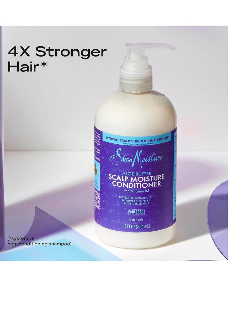 Scalp Moisture Conditioner Aloe Butter & Vitamin B3 for Moisturized Hair Fair Trade, Sulfate-Free 13 fl oz