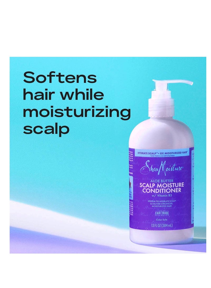 Scalp Moisture Conditioner Aloe Butter & Vitamin B3 for Moisturized Hair Fair Trade, Sulfate-Free 13 fl oz
