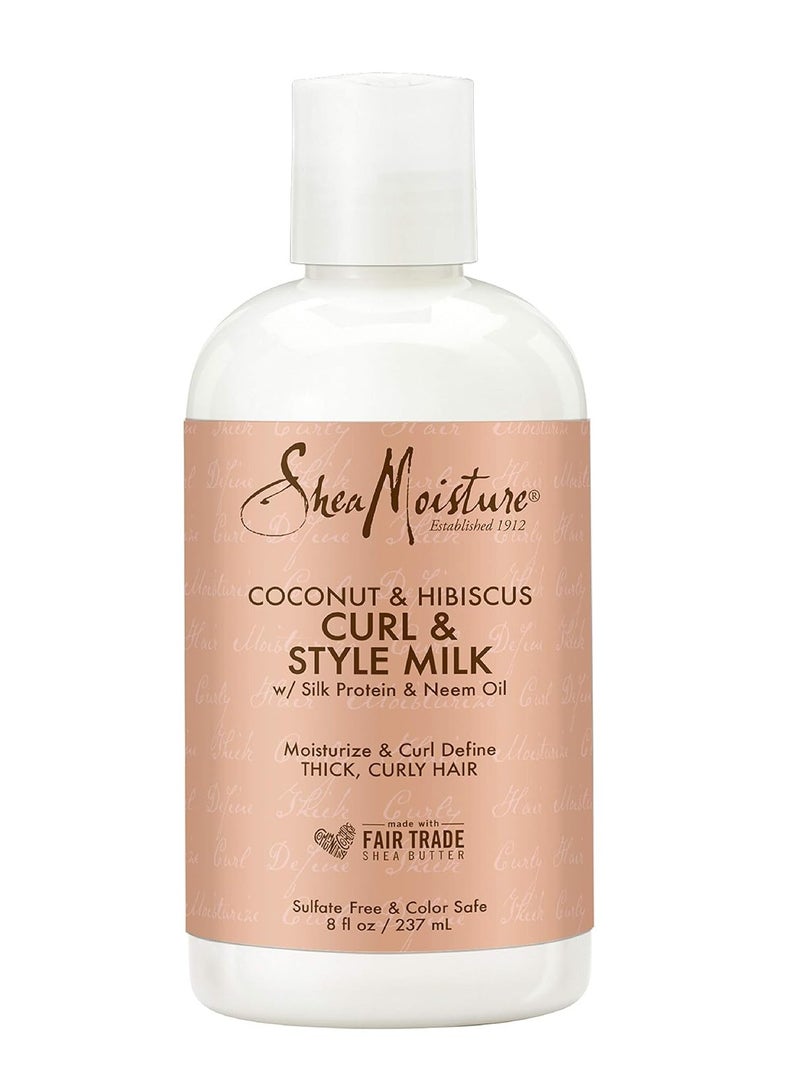 Curl and Shine Conditioner For Thick, Curly Hair Coconut and Hibiscus Sulfate Free 13 Fl Oz (Pack of 2)