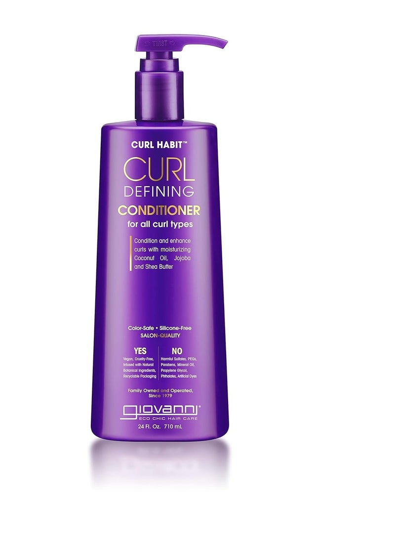 Curl Habit Curl Defining Conditioner - Conditioner Curly Hair, Condition and Enhance Curls with Coconut Oil, Jojoba, & Shea Butter, Vegan, Cruelty-Free, Silicone Free Curl Conditioner 24 fl oz